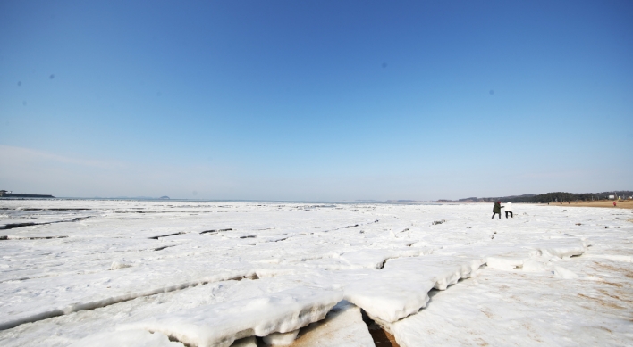 [Photo News] Arctic cold waves freeze ports in Hwaseong
