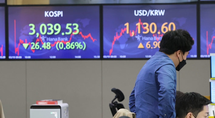 Seoul stocks retreat on US Treasury yields hike