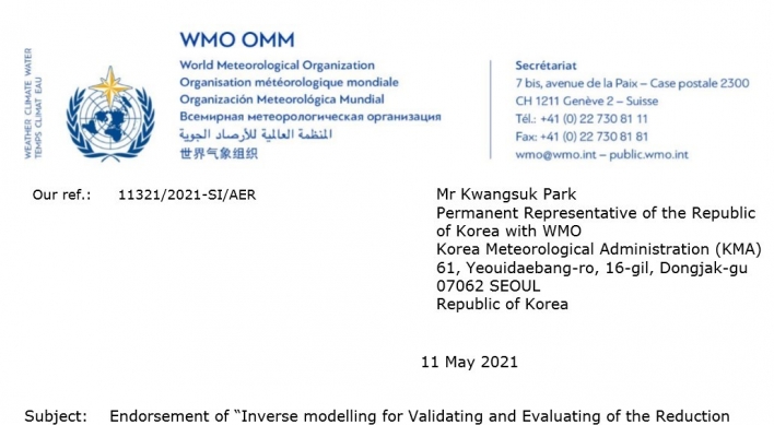 Korea’s greenhouse gas tracking system becomes 1st WMO-endorsed project in Asia