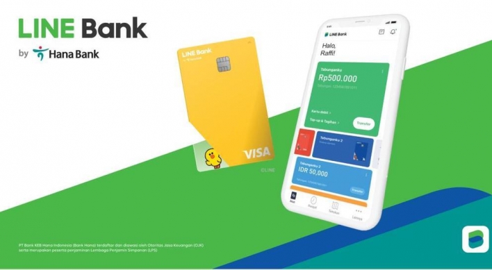 Hana Financial, LINE launches internet-only bank in Indonesia