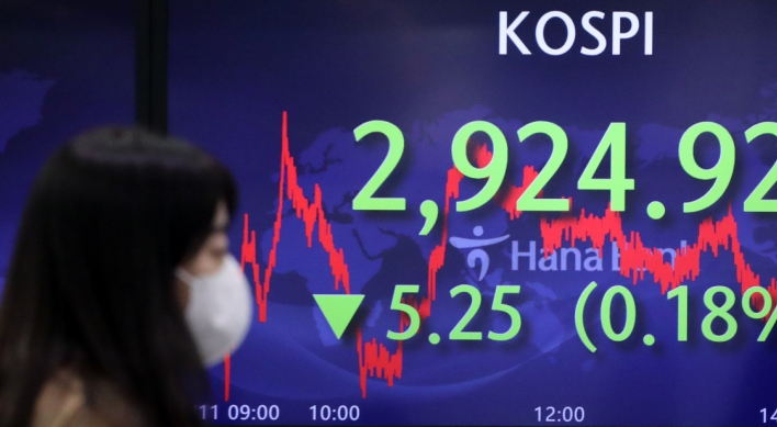 Seoul stocks down for 2nd day amid inflation woes