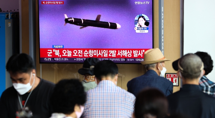 N.Korea fires 2 suspected cruise missiles on Yoon’s 100th day in office