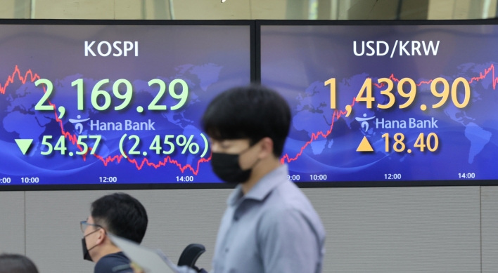 Seoul stocks sink to over 2-year low on recession woes; Korean won at over 13-yr trough
