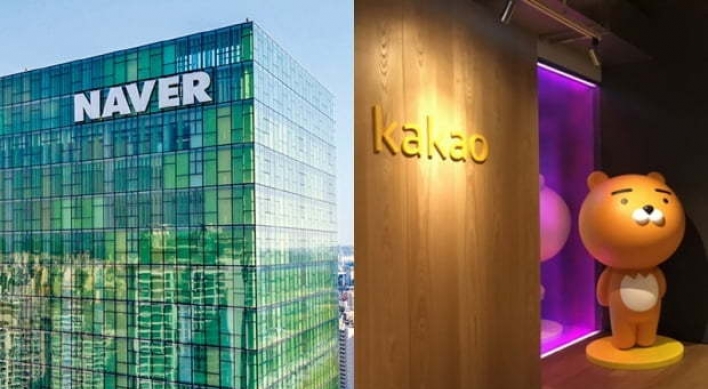 Naver, Kakao shares lose W63tr of market cap