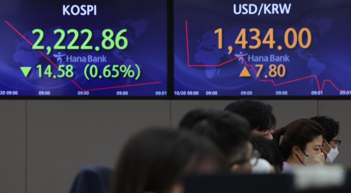 Seoul shares open lower on rate hike woes