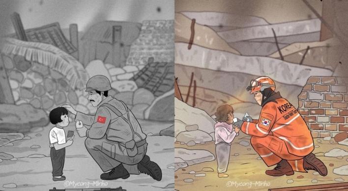 Korean illustrator’s drawing offers consolation to people of Turkey