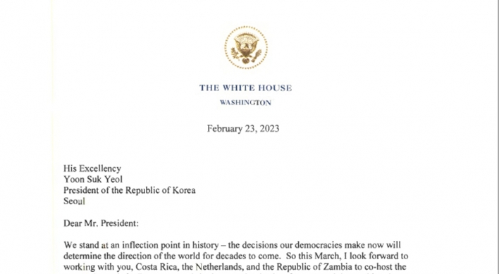 Biden invites Yoon to lead session at Democracy Summit