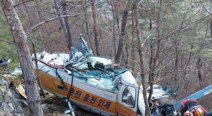 Helicopter crashes in Gangwon Province