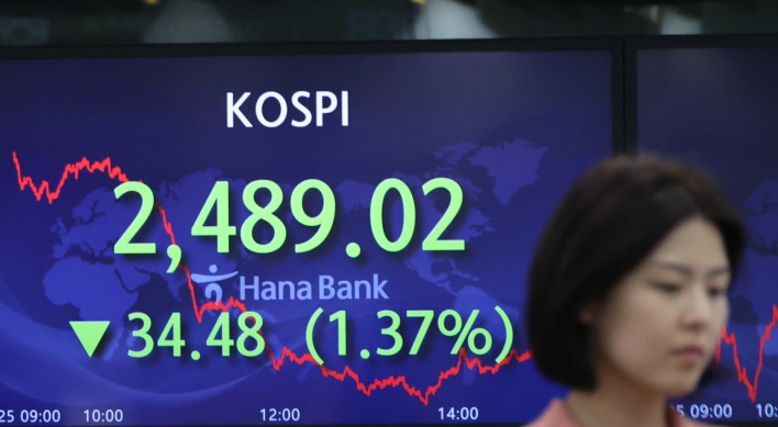 Seoul shares open nearly flat after sharp slide