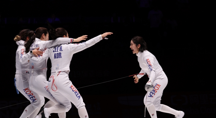 S. Korea claims 1st Asiad gold in women's team epee fencing in 21 yrs