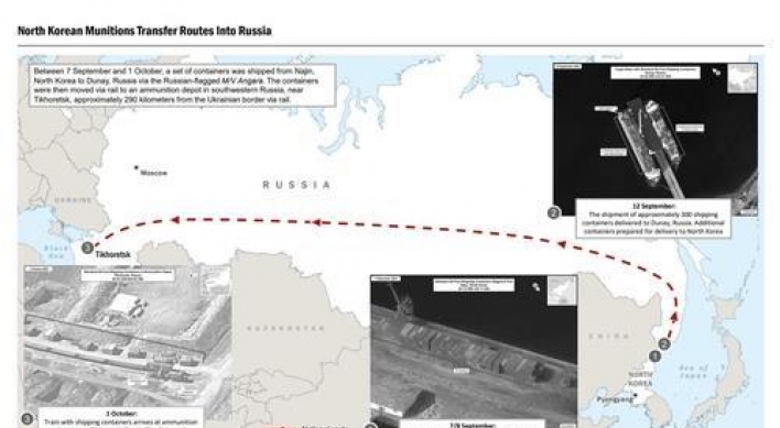 2 Russian ships made 5 trips between N. Korea, Russia since mid-Aug. in suspected arms transfers: WP