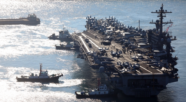 USS Carl Vinson aircraft carrier arrives in Busan in show of force