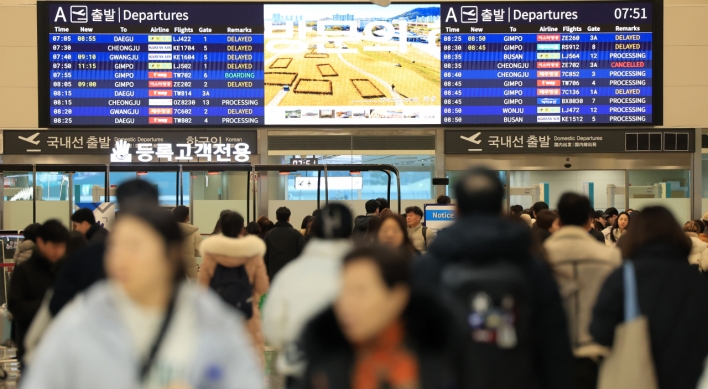 10 flights canceled in Jeju as S. Korea braces for cold wave