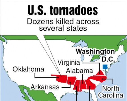 U.S. tornadoes leave 45 dead