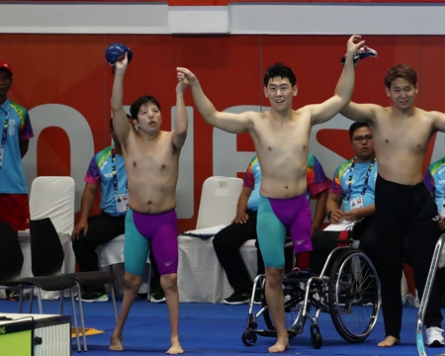 Unified Korean swimming team takes bronze at Asian Para Games