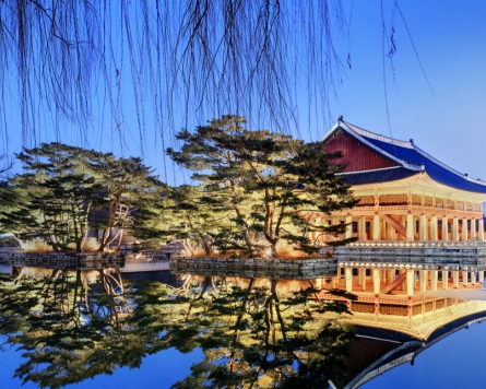 Gyeongbok Palace bathed in moonlight