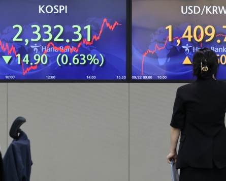 Seoul's stocks down, currency dips to over 13-yr low following Fed's rate hike