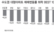 금융위기 이후 대형아파트 하락폭 소형의 11배