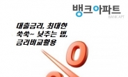 “주택담보대출 최저금리 연3.1%대로 줄이세요” 아파트담보대출 금리비교사이트 인기