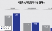 세월호 인양 찬성 60.5%, 반대 29.1%…리서치뷰