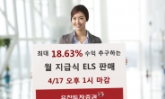 유진투자증권, 최대 18.63% 수익 추구하는 월지급식 ELS 판매