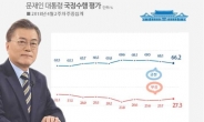 文 대통령 지지율 66.2%…2주 연속 하락세
