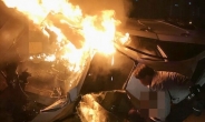 구조물 들이받고 차량 화재…‘구사일생’ 음주운전자