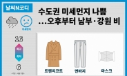 [날씨N코디] 월요일 수도권 미세먼지 '나쁨'…오후 남부지방·강원 비