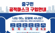 중구, 안심 면 마스크 10만장 배부