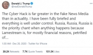 트럼프 “해킹, ‘가짜 뉴스’ 탓 실제보다 부풀려져”…배후 지목 러시아 두둔 논란