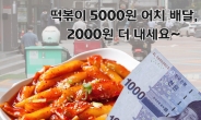 “떡볶이 5천원어치 배달하려면 2천원 더 내?” ‘배보다 배꼽’ 배달