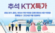 코레일, 추석 연휴 KTX 빈좌석 할인