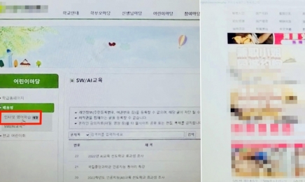 초등학교 홈페이지 학습링크 ‘성인사이트’로 연결 ‘물의’