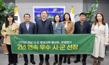 담양, 전남 시·군 평생교육 평가 2년 연속 우수기관에