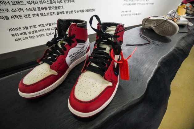 deconstructed sneakers exhibition in seoul displays exploded NIKEs